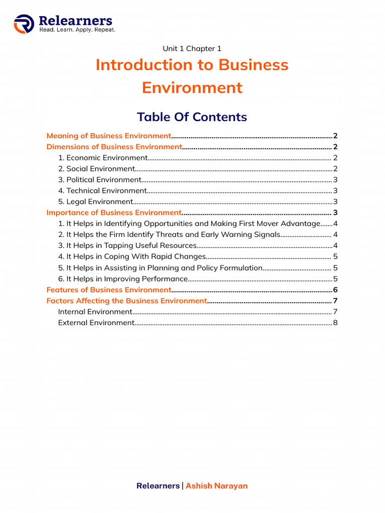 Overview of Business Environment Factors | PDF | Business | Private Sector