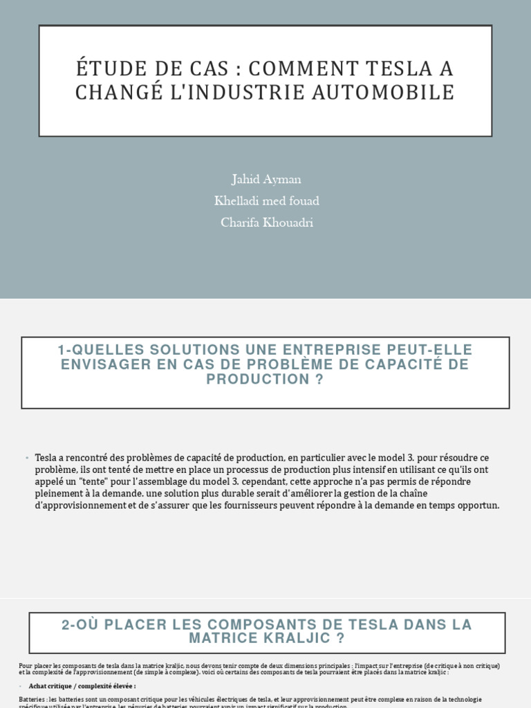 Etude de Cas Tesla | PDF | Voitures | Économie