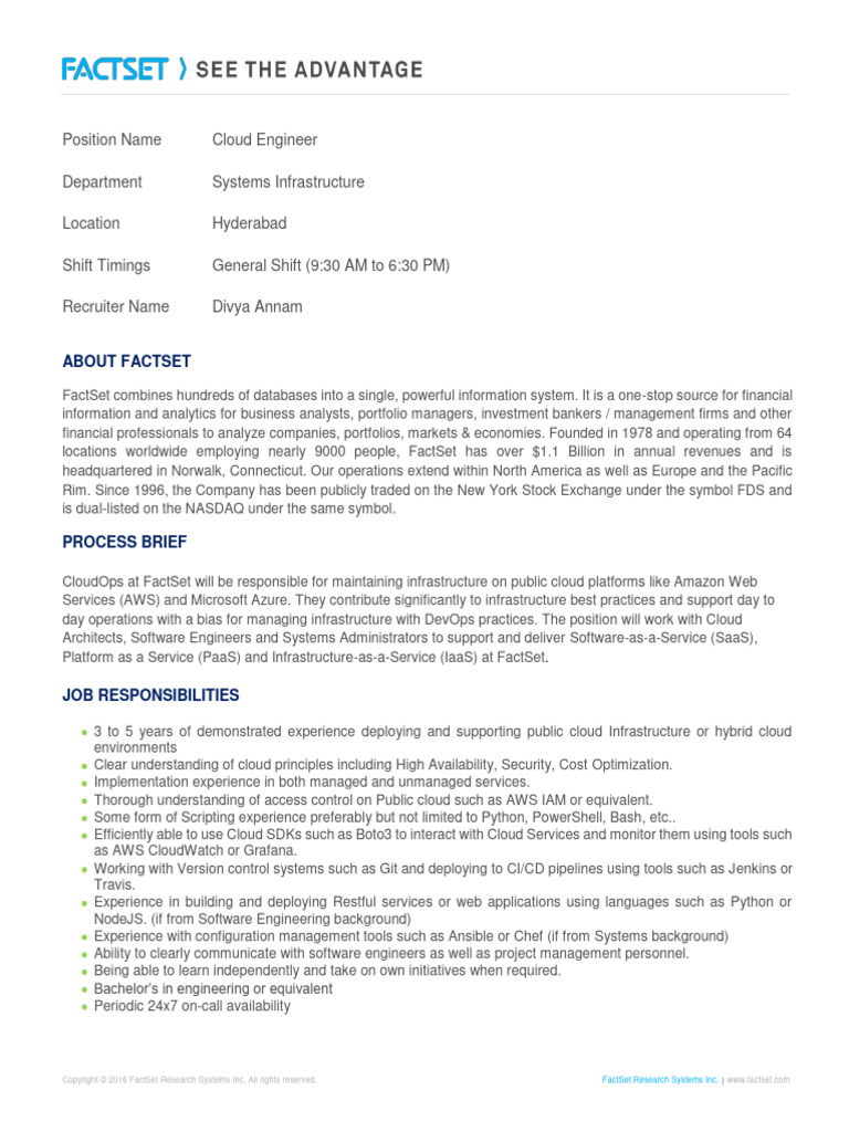 CLOUD COMPUTING JOB DESCRIPTION intelligence overview