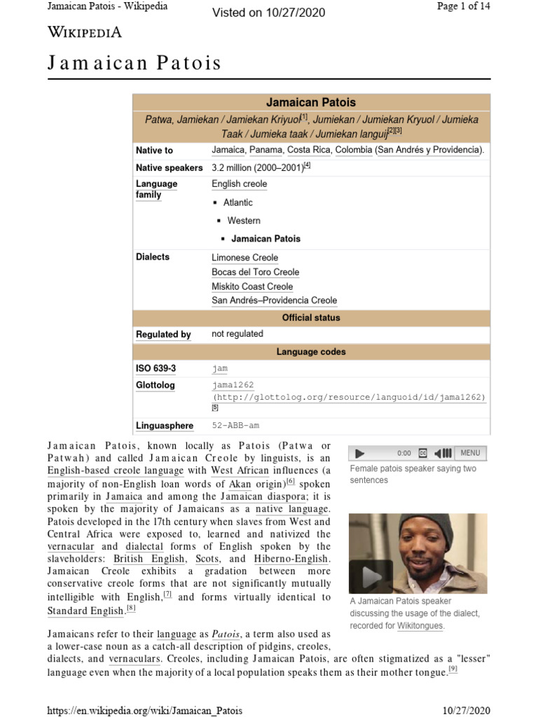 18 1355URL2Jamaican Patois PDF Linguistics Human Communication