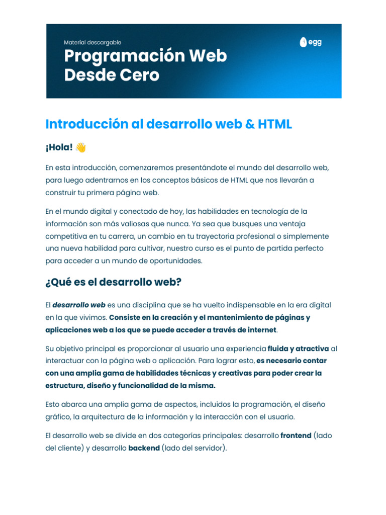 Introducción al Desarrollo Web y HTML | PDF | HTML | Red mundial