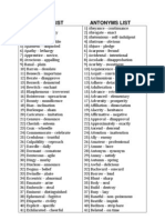 Synonyms List Antonyms List: 2) Adversity - Difficulty