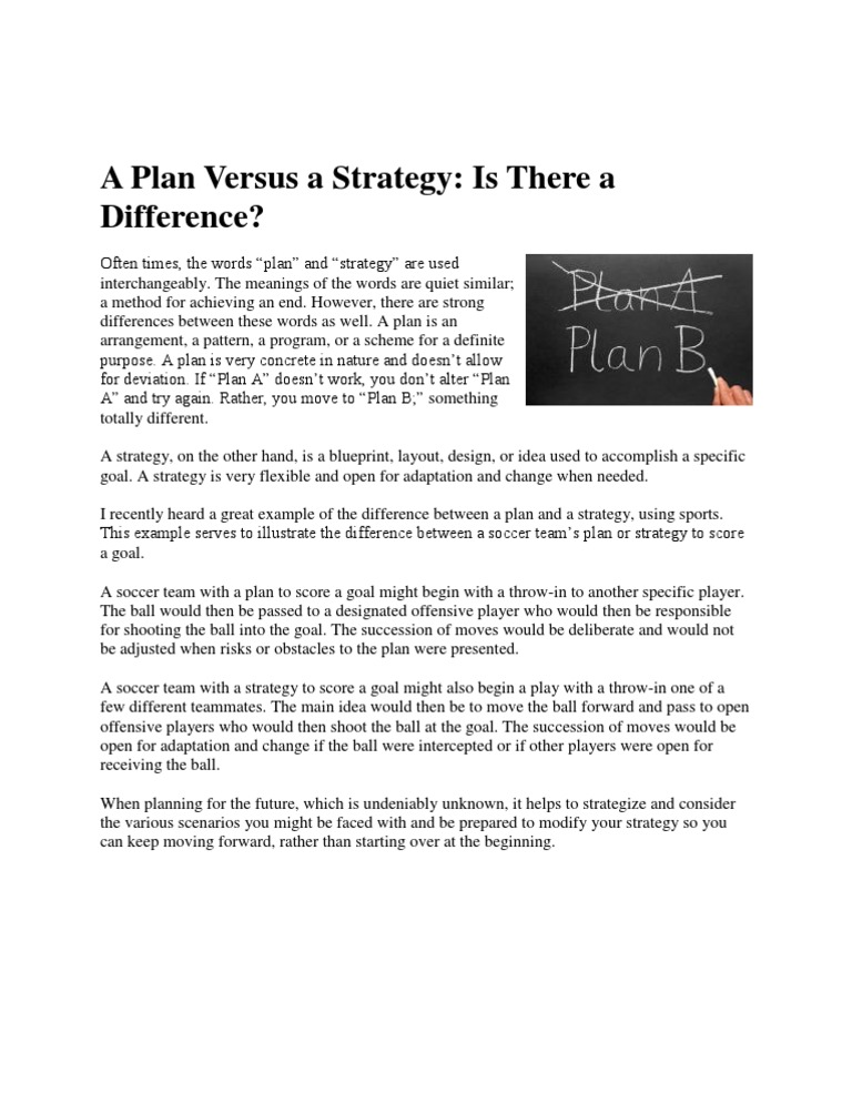 Plan vs Strategy: Key Differences | PDF | Career & Growth