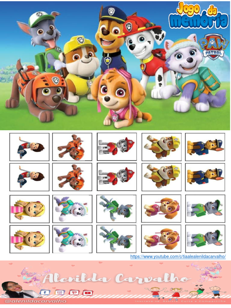 Jogo Da Memoria Patrulha Canina Alenilda Carvalho | PDF