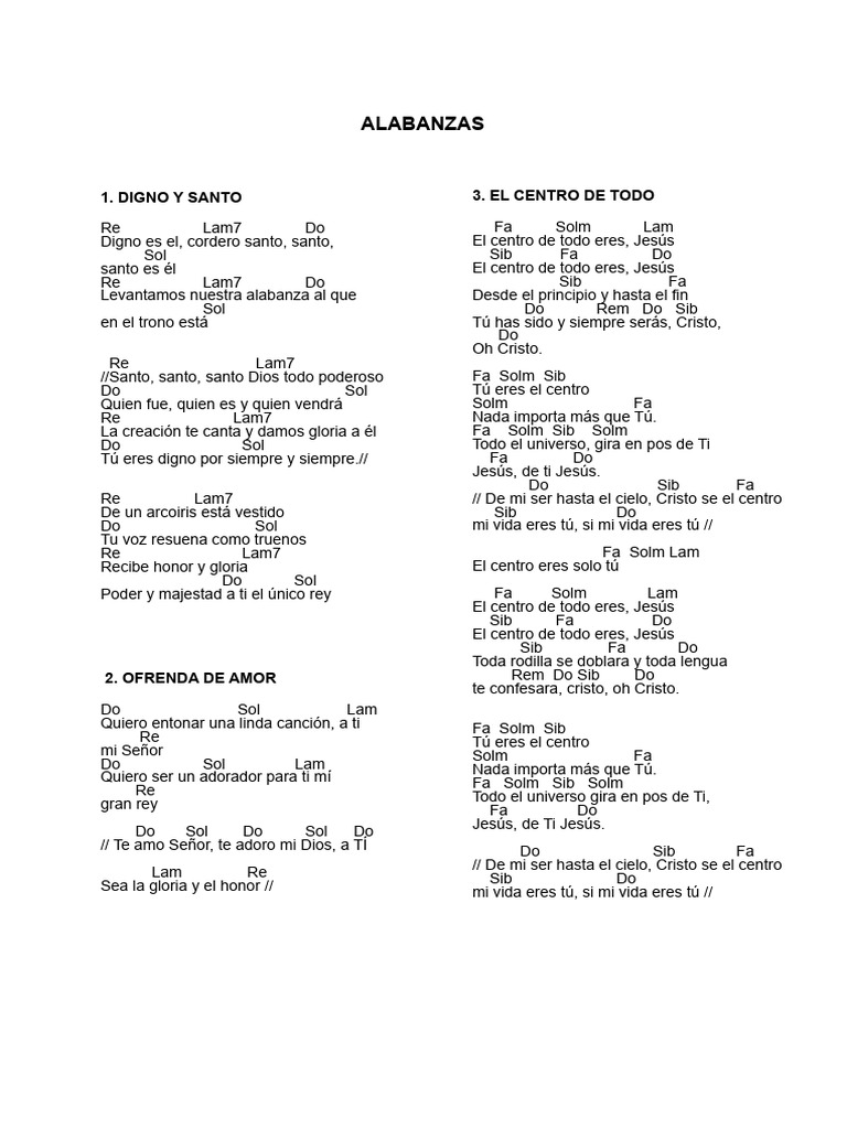 Alabanzas Pdf Cristo Título Jesús