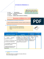 Sesiones de Aprendizaje Del 13 de Junio Al 17 de Junio. Experiencia 5