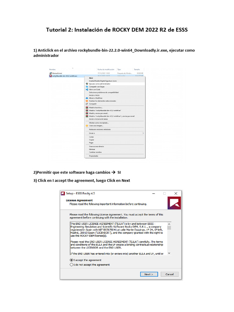 Intalación de Software Rocky Dem | PDF