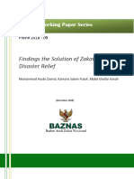 Findings The Solution of Zakat For Disaster Relief: PUSKAS Working Paper Series