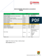 Programación Foro de Economía Circular de La Alcaldía de Pereira.