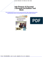 Corporate Finance A Focused Approach Ehrhardt 3rd Edition Test Bank