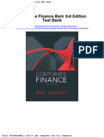 Corporate Finance Berk 3rd Edition Test Bank