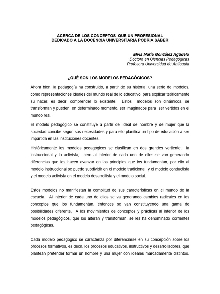 Modelos Pedagogicos | PDF | Plan de estudios | Aprendizaje