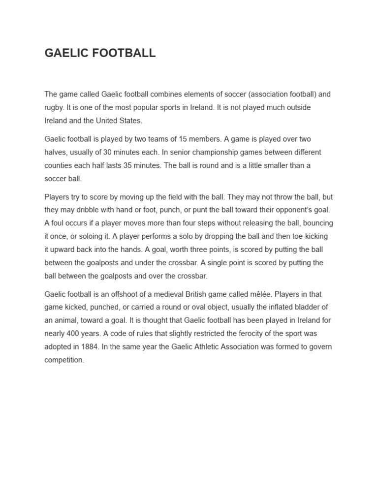 Gaelic Football PDF