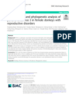 First Detection and Phylogenetic Analysis of Porcine Circovirus 3 in Female Donkeys With Reproductive Disorders