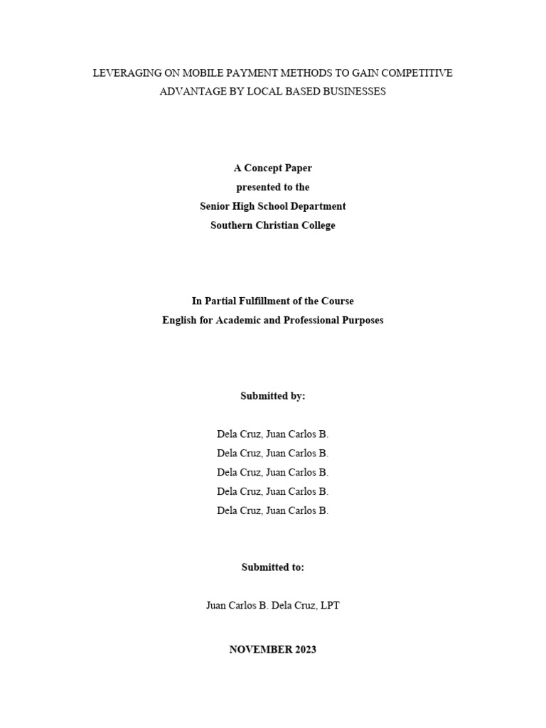 Concept Paper Template 2023 12 Bronte | PDF | Competitive Advantage ...