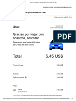 Gmail - (Personal) Tu Viaje Del Jueves Por La Noche Con Uber