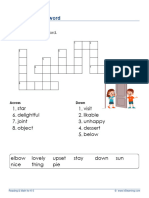 1st Grade Synonyms Crossword 4