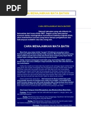 Cara Menajamkan Mata Bathin