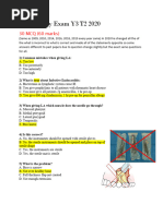 2020 Y3T2 Oral and Maxillofacial Surgery Exam 1