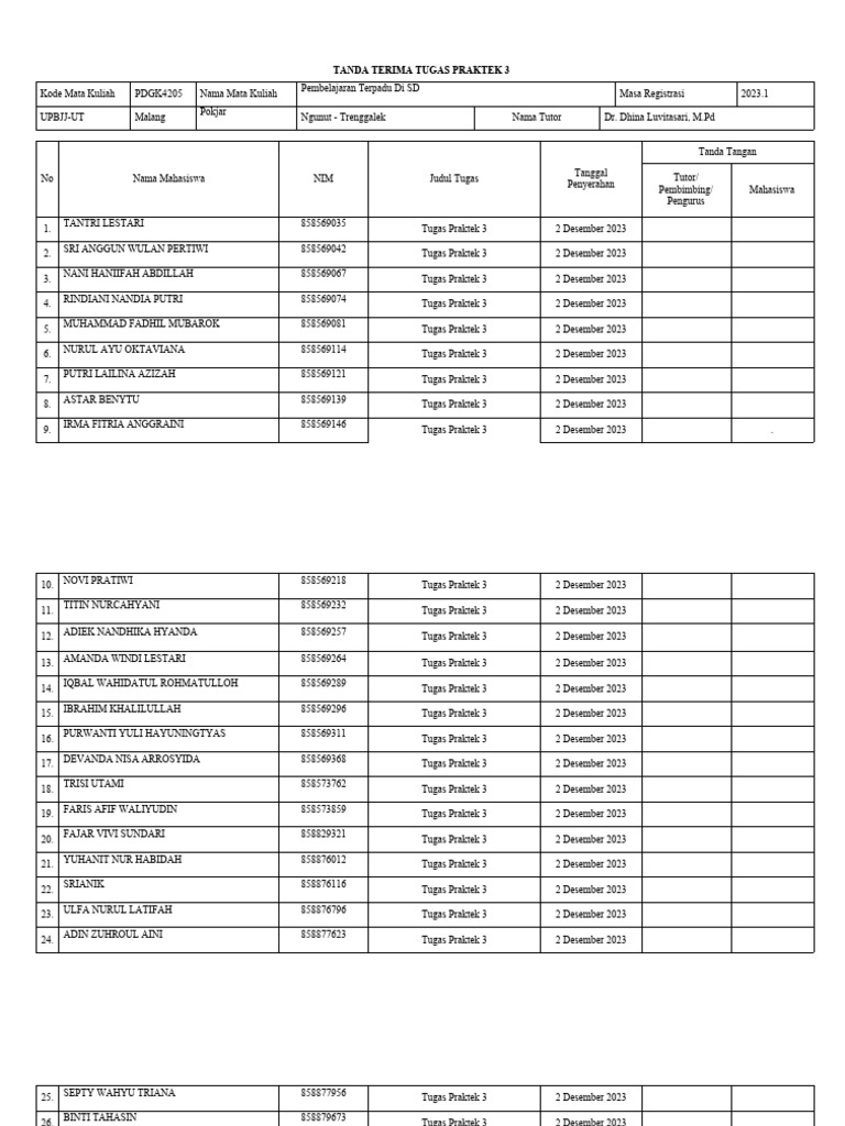 Contoh Format Tanda Terima | PDF