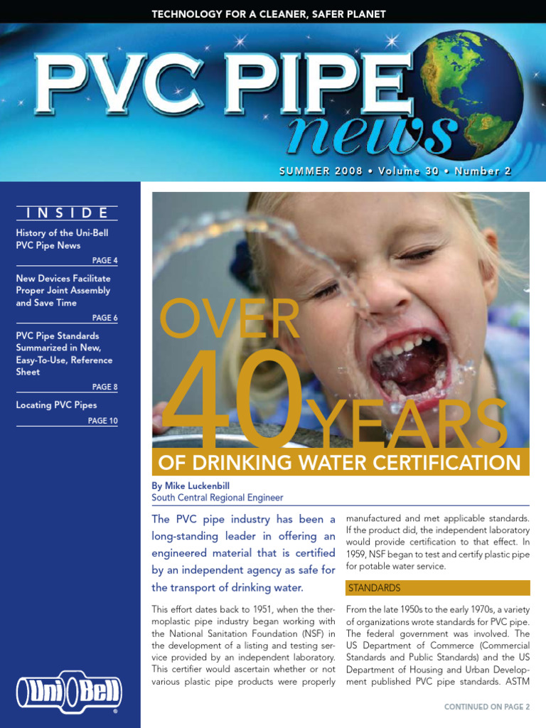 Nsf over 40 years of drinking water certification pdf pipe fluid