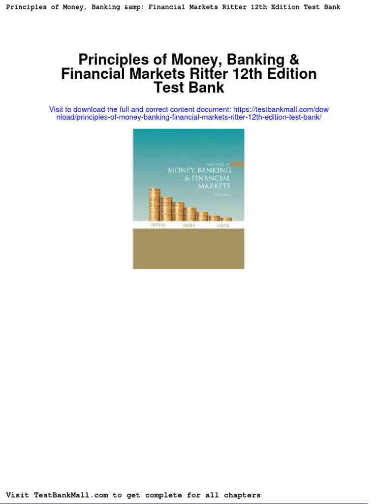Principles of Money Banking Financial Markets Ritter 12th Edition Test