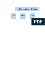 Latest One Airtel Plans Sheet - 2021 (1999,1499,1349,899)