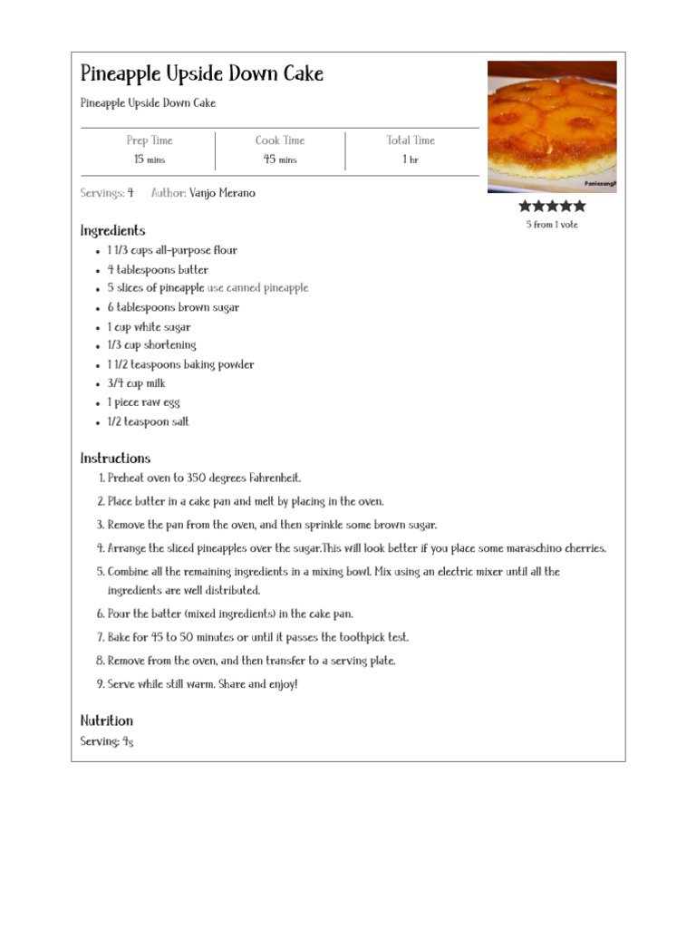 Pineapple Upside Down Cake Panlasang Pinoy PDF