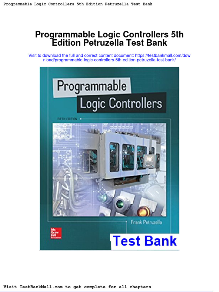 Programmable Logic Controllers 5th Edition Petruzella Test Bank PDF