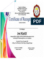 3rdc Qtr. Certificate of AWARD AND RECOGNITION