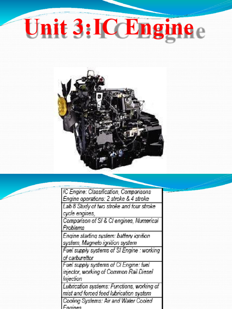 Unit 3 IC ENGINES PDF Ignition System Internal Combustion Engine