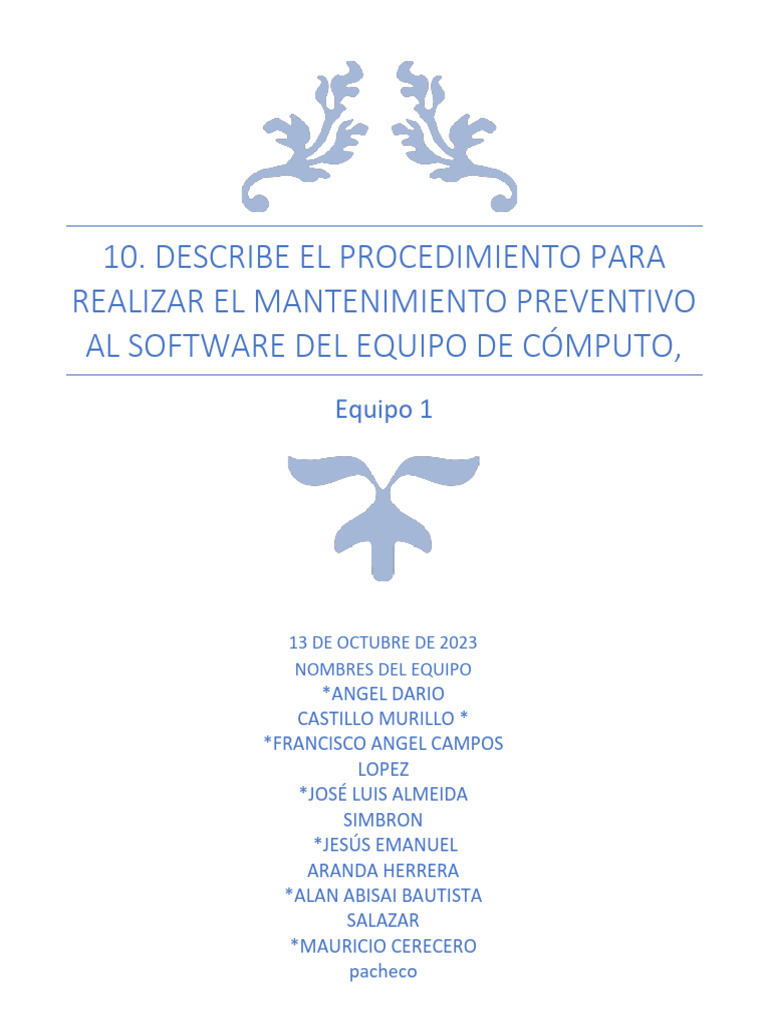 El Mantenimiento Preventivo Al Software Del Equipo de Cómputo.-2 | PDF ...