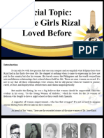 GEd 103 Special Topic All The Girls Rizal Loved Before 2