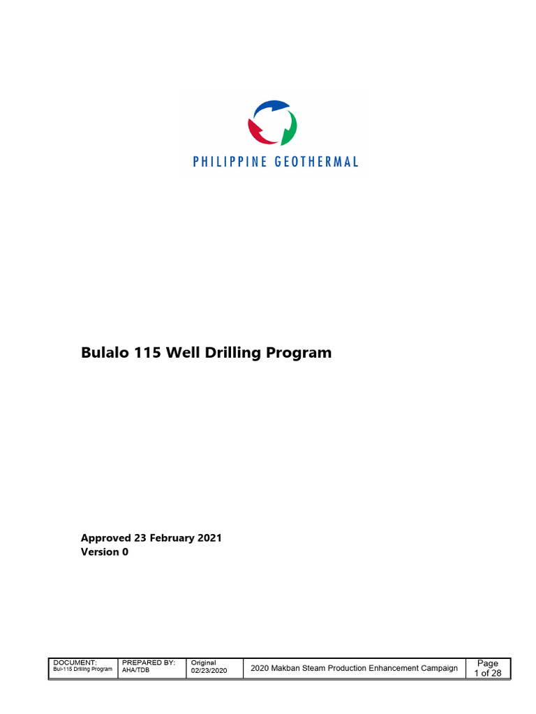 Bul-115 Well Drilling Overview | PDF | Casing (Borehole) | Oil Well