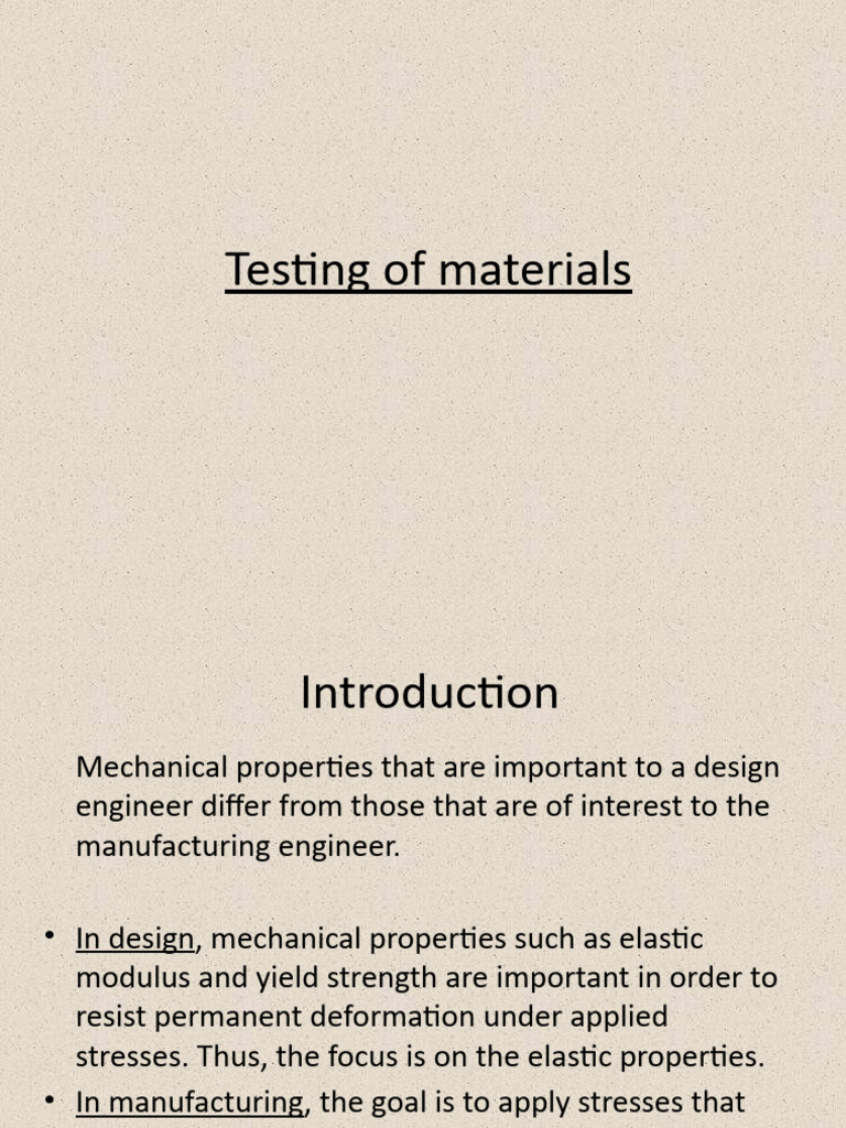 Mechanical Testing of Materials | PDF | Deformation (Engineering ...
