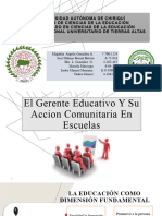 El Gerente Educativo YSu Accion Comunitaria en Escuelas