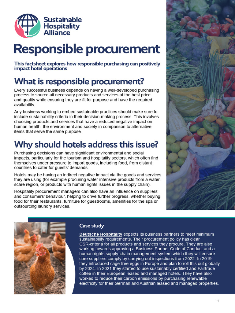 Responsible Procurement in Hospitality | PDF | Procurement | Supply Chain