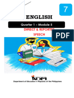 English7 - Q1 - Module 5 - Direct and Reported Speech
