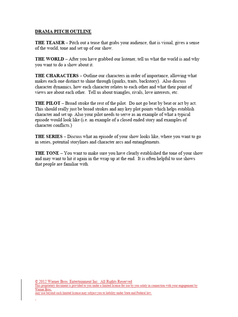 Drama Pitch Outline PDF