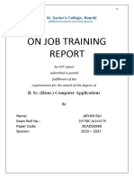 On Job Training Report