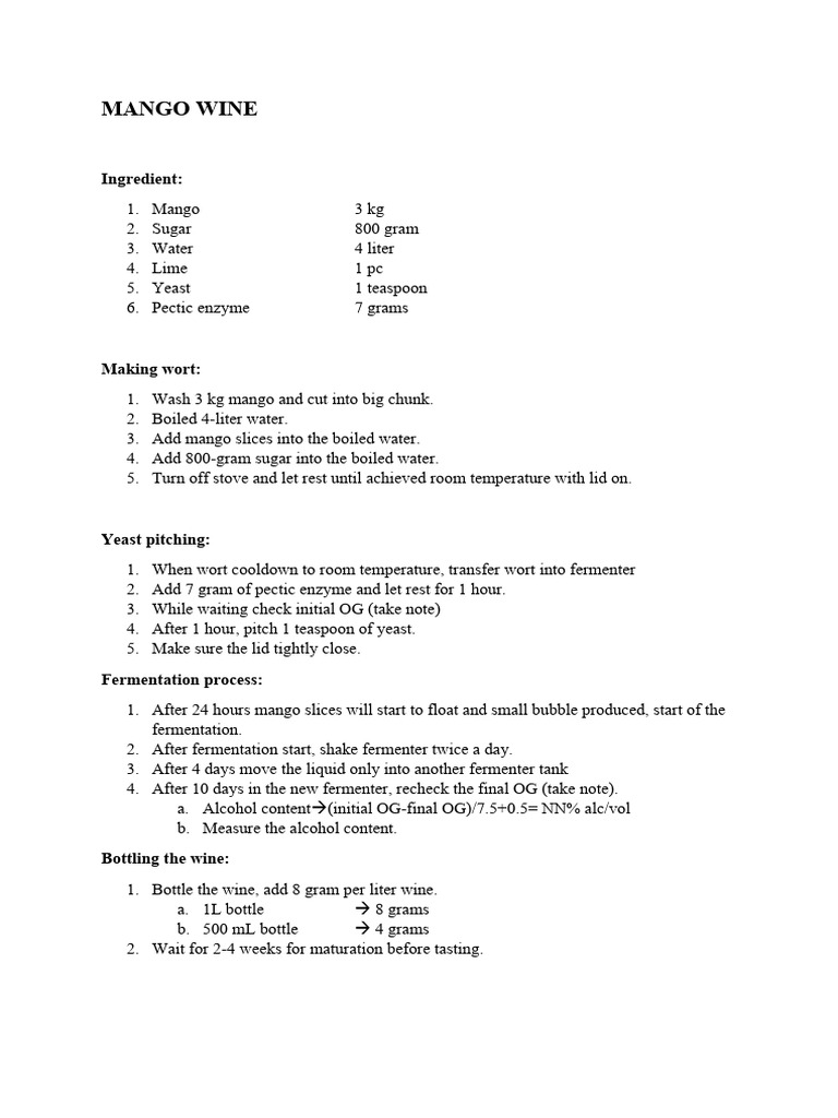 Mango Wine PDF