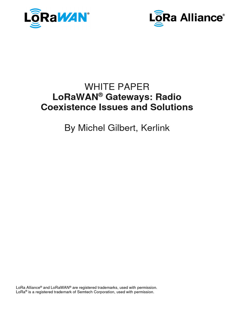 Lorawan gateways radio coexistence issues and solutions download free