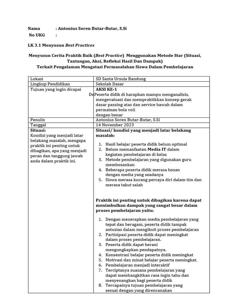Best practices siklus 2 pdf pengembangan diri sains matematika