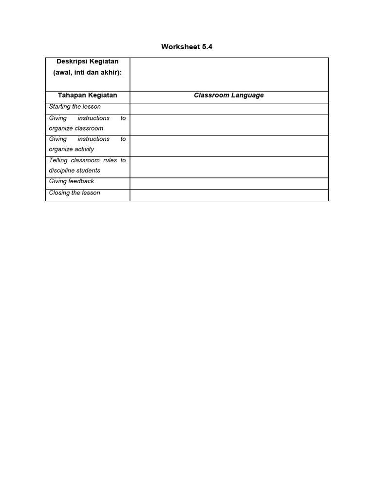 Classroom Language Guide | PDF | Career & Growth | Language Arts ...