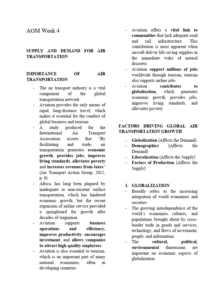 AOM Lesson 3 PDF Airlines Globalization