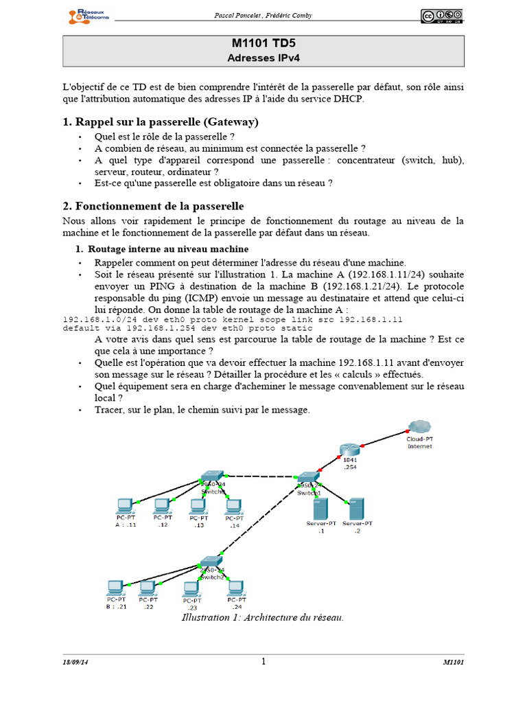 Comprendre Passerelles et DHCP IPv4 | PDF | Routage | Adresse IP