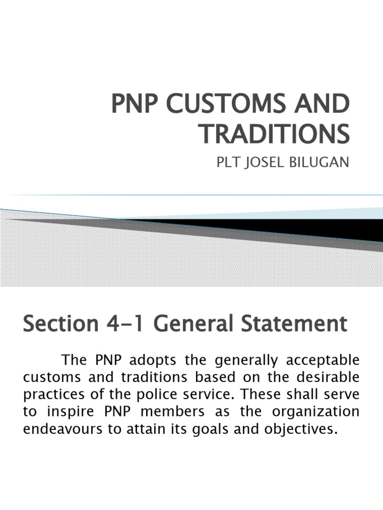 PNP Customs and Traditions Explained | PDF | Social Science