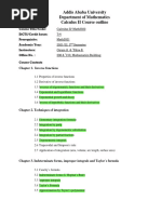 Calculus II Course Outline