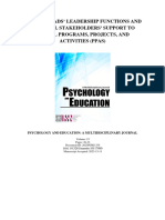 School Heads' Leadership Functions and External Stakeholders' Support To School Programs, Projects, and Activities (PPAs)