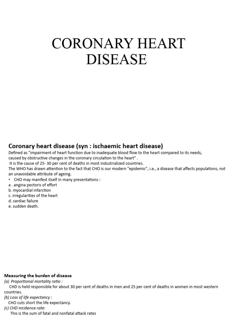 Coronary Heart Disease | PDF | Coronary Artery Disease | Cardiovascular ...